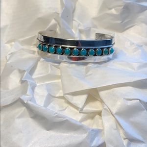 Sterling Silver Turquiose Cuff Bracelet